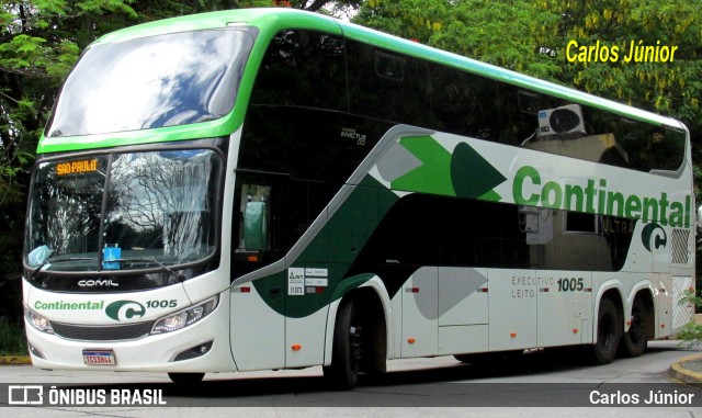 Viação Continental de Transportes 1005 na cidade de São Paulo, São Paulo, Brasil, por Carlos Júnior. Número da foto: #12800689.