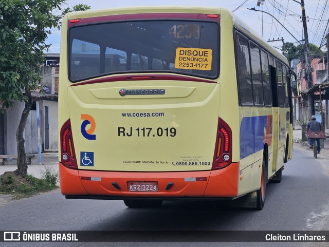 Coesa Transportes RJ 117.019 na cidade de São Gonçalo, Rio de Janeiro, Brasil, por Cleiton Linhares. Número da foto: #12800061.