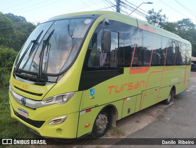 Tursan - Turismo Santo André 835 (RJ 597.176) na cidade de Piraí, Rio de Janeiro, Brasil, por Danilo  Ribeiro. Número da foto: #12800156.