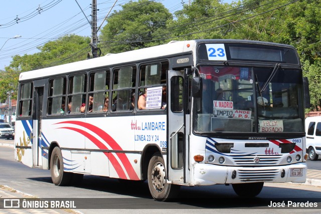 TTL S.A. - Transporte y Turismo Lambaré - Líneas 23-24-31 y 33 0983 na cidade de Asunción, Paraguai, por José Paredes. Número da foto: #12801328.