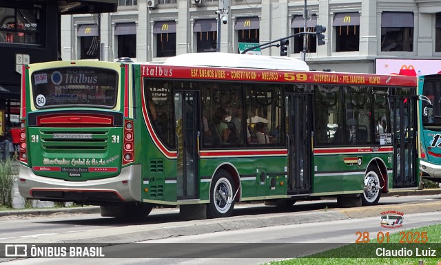MOCBA - Micro Omnibus Ciudad de Buenos Aires 31 na cidade de Ciudad Autónoma de Buenos Aires, Argentina, por Claudio Luiz. Número da foto: #12800756.