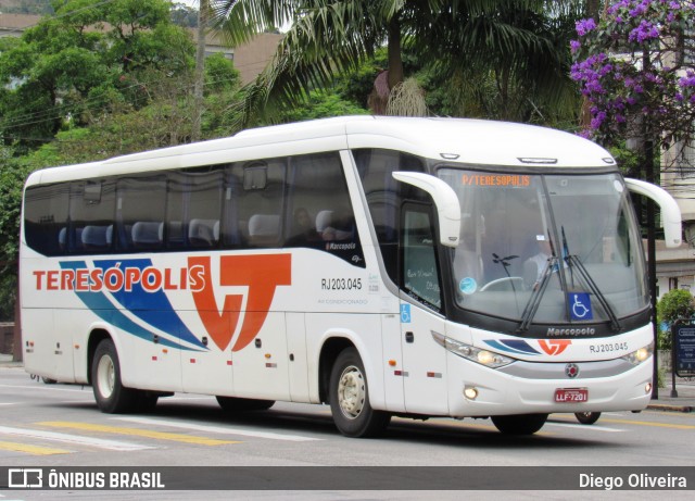 Viação Teresópolis RJ 203.045 na cidade de Teresópolis, Rio de Janeiro, Brasil, por Diego Oliveira. Número da foto: #12804187.