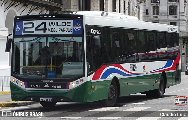 ETAPSA 4926 na cidade de Ciudad Autónoma de Buenos Aires, Argentina, por Claudio Luiz. Número da foto: #12803598.