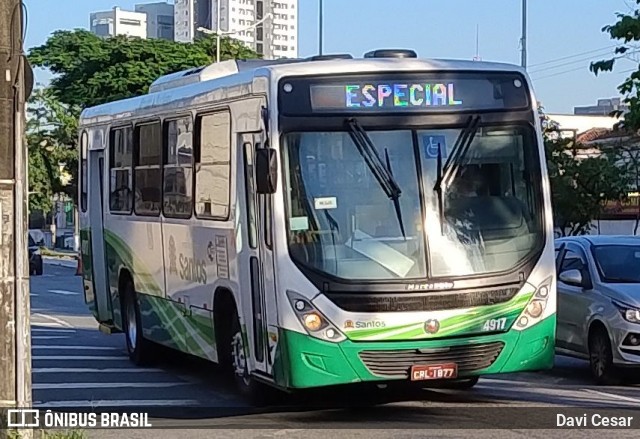 Viação Piracicabana Santos 4917 na cidade de Santos, São Paulo, Brasil, por Davi Cesar. Número da foto: #12801925.