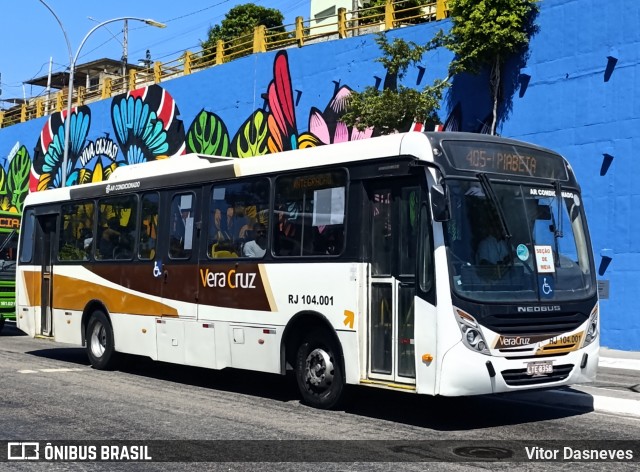 Auto Ônibus Vera Cruz RJ 104.001 na cidade de Duque de Caxias, Rio de Janeiro, Brasil, por Vitor Dasneves. Número da foto: #12849525.
