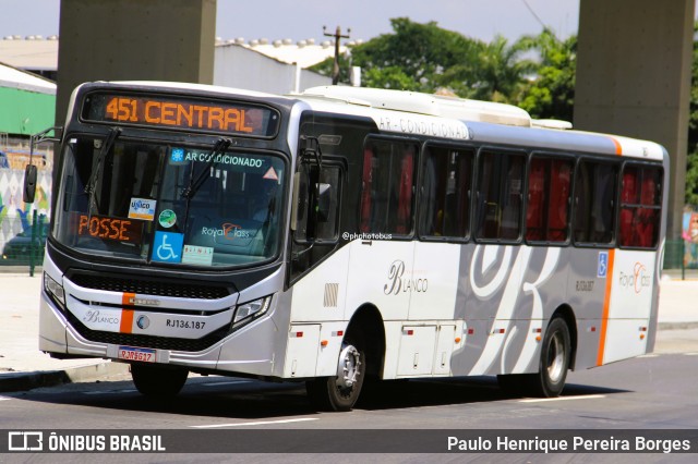 Transportes Blanco RJ 136.187 na cidade de Rio de Janeiro, Rio de Janeiro, Brasil, por Paulo Henrique Pereira Borges. Número da foto: #12848606.