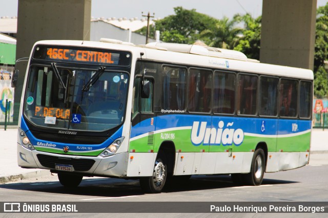 Viação União RJ 204.195 na cidade de Rio de Janeiro, Rio de Janeiro, Brasil, por Paulo Henrique Pereira Borges. Número da foto: #12848800.