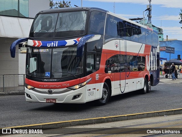UTIL - União Transporte Interestadual de Luxo 13908 na cidade de Rio de Janeiro, Rio de Janeiro, Brasil, por Cleiton Linhares. Número da foto: #12848593.
