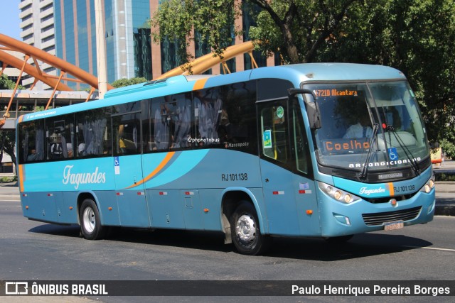 Auto Ônibus Fagundes RJ 101.138 na cidade de Rio de Janeiro, Rio de Janeiro, Brasil, por Paulo Henrique Pereira Borges. Número da foto: #12876010.