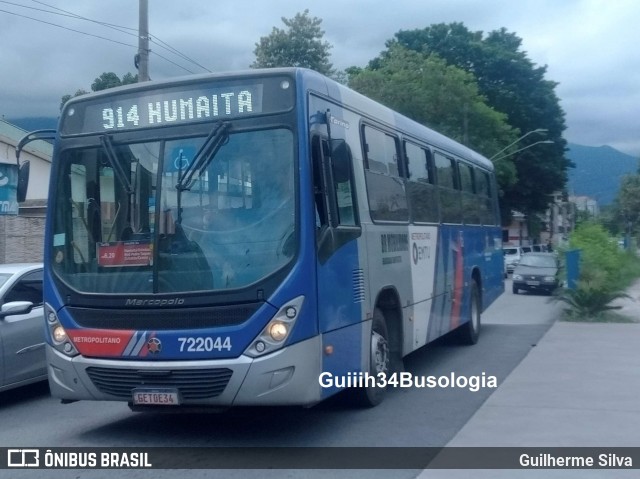 BR Mobilidade Baixada Santista 722044 na cidade de Cubatão, São Paulo, Brasil, por Guilherme Silva. Número da foto: #12878306.