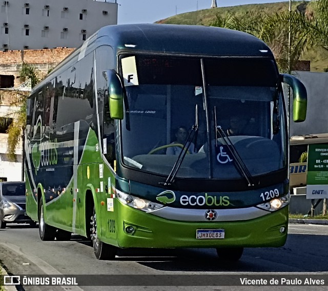 Ecobus Transportes e Turismo 1209 na cidade de Aparecida, São Paulo, Brasil, por Vicente de Paulo Alves. Número da foto: #12876656.
