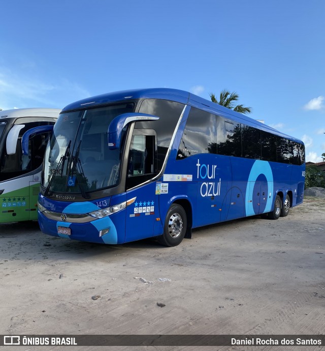 Tour Azul Transportes e Locações 1413 na cidade de Tibau do Sul, Rio Grande do Norte, Brasil, por Daniel Rocha dos Santos. Número da foto: #12880003.