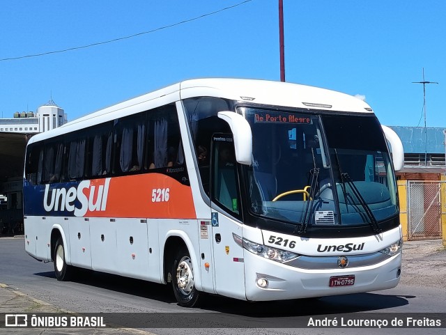 Unesul de Transportes 5216 na cidade de Porto Alegre, Rio Grande do Sul, Brasil, por André Lourenço de Freitas. Número da foto: #12879200.