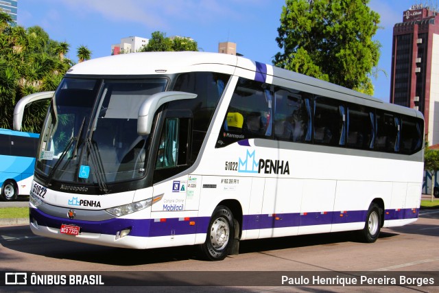 Empresa de Ônibus Nossa Senhora da Penha 51022 na cidade de Curitiba, Paraná, Brasil, por Paulo Henrique Pereira Borges. Número da foto: #12879234.