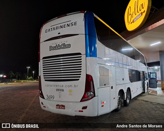 Auto Viação Catarinense 3699 na cidade de Santa Cruz do Rio Pardo, São Paulo, Brasil, por Andre Santos de Moraes. Número da foto: #12880753.