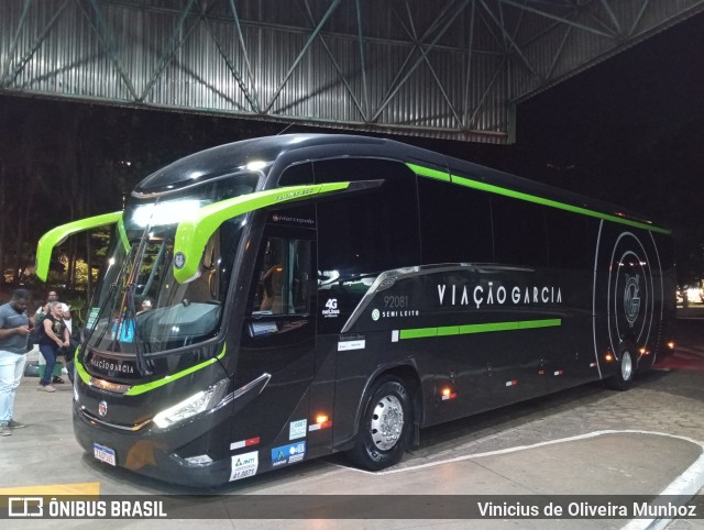 Viação Garcia 92081 na cidade de Bauru, São Paulo, Brasil, por Vinicius de Oliveira Munhoz. Número da foto: #12880320.