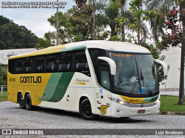 Empresa Gontijo de Transportes 18045 na cidade de Juiz de Fora, Minas Gerais, Brasil, por Luiz Krolman. Número da foto: #12881145.