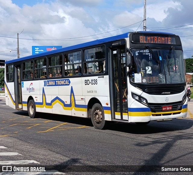 Belém Rio Transportes BD-038 na cidade de Belém, Pará, Brasil, por Samara Goes. Número da foto: #12882294.