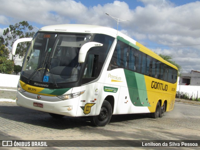 Empresa Gontijo de Transportes 18315 na cidade de Caruaru, Pernambuco, Brasil, por Lenilson da Silva Pessoa. Número da foto: #12881396.