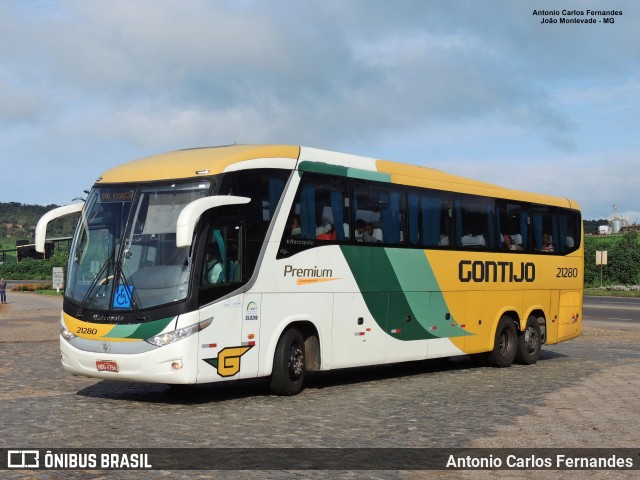 Empresa Gontijo de Transportes 21280 na cidade de João Monlevade, Minas Gerais, Brasil, por Antonio Carlos Fernandes. Número da foto: #12883284.
