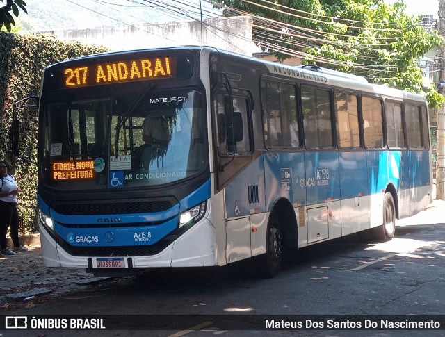 Viação Nossa Senhora das Graças A71518 na cidade de Rio de Janeiro, Rio de Janeiro, Brasil, por Mateus Dos Santos Do Nascimento. Número da foto: #12882967.