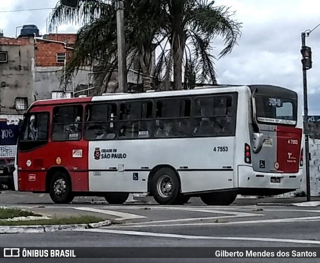 Pêssego Transportes 4 7553 na cidade de São Paulo, São Paulo, Brasil, por Gilberto Mendes dos Santos. Número da foto: #12884263.