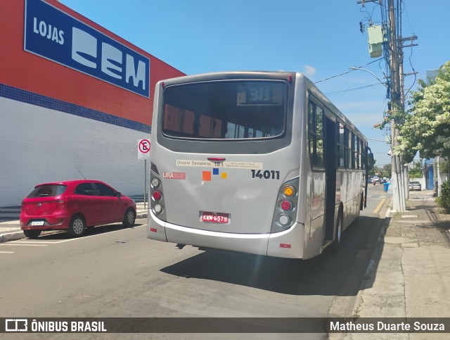 Viação Lira 14011 na cidade de Hortolândia, São Paulo, Brasil, por Matheus Duarte Souza. Número da foto: #12882856.