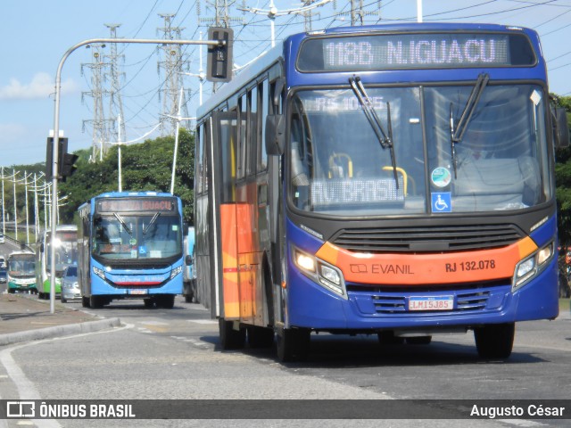 Evanil Transportes e Turismo RJ 132.078 na cidade de Nova Iguaçu, Rio de Janeiro, Brasil, por Augusto César. Número da foto: #12886654.