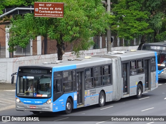 Viação Paratodos > São Jorge > Metropolitana São Paulo > Mobibrasil 6 3011 na cidade de São Paulo, São Paulo, Brasil, por Sebastian Andres Maluenda. Número da foto: #12887351.
