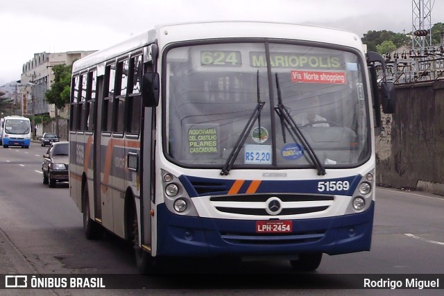 Viação Novacap 51569 na cidade de Rio de Janeiro, Rio de Janeiro, Brasil, por Rodrigo Miguel. Número da foto: #12887793.