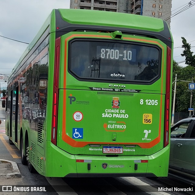 TRANSPPASS - Transporte de Passageiros 8 1205 na cidade de São Paulo, São Paulo, Brasil, por Michel Nowacki. Número da foto: #12888085.