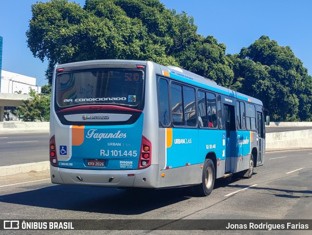 Auto Ônibus Fagundes RJ 101.445 na cidade de Rio de Janeiro, Rio de Janeiro, Brasil, por Jonas Rodrigues Farias. Número da foto: #12888959.