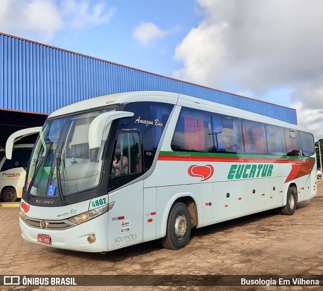 Eucatur - Empresa União Cascavel de Transportes e Turismo 4802 na cidade de Vilhena, Rondônia, Brasil, por Busologia Em Vilhena. Número da foto: #12889470.