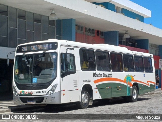 Viação Montes Brancos RJ 196.063 na cidade de Araruama, Rio de Janeiro, Brasil, por Miguel Souza. Número da foto: #12888526.