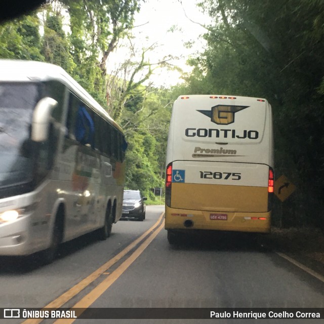 Empresa Gontijo de Transportes 12875 na cidade de Ferros, Minas Gerais, Brasil, por Paulo Henrique Coelho Correa. Número da foto: #12889065.