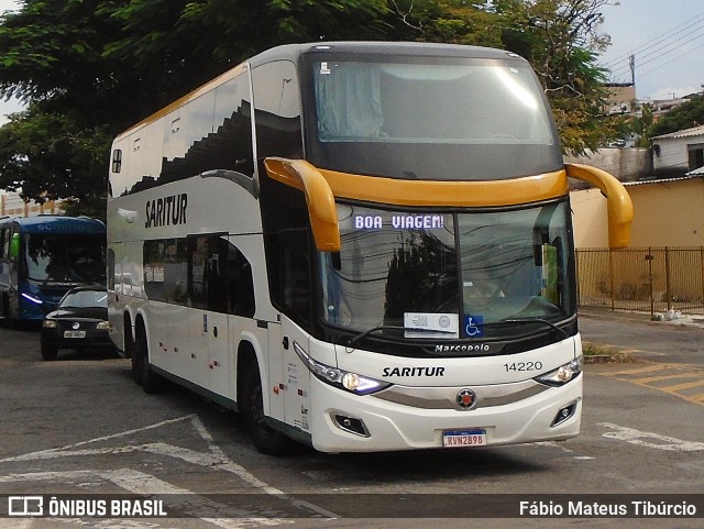 Saritur - Santa Rita Transporte Urbano e Rodoviário 14220 na cidade de Três Corações, Minas Gerais, Brasil, por Fábio Mateus Tibúrcio. Número da foto: #12893208.