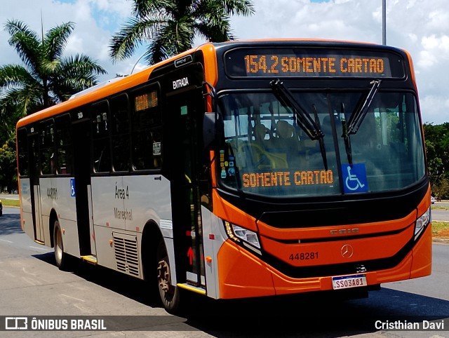 Auto Viação Marechal Brasília 448281 na cidade de Brasília, Distrito Federal, Brasil, por Cristhian Davi. Número da foto: #12891491.