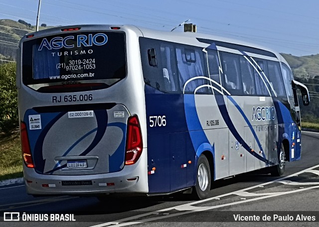 AGC Rio Turismo 5706 na cidade de Aparecida, São Paulo, Brasil, por Vicente de Paulo Alves. Número da foto: #12891705.