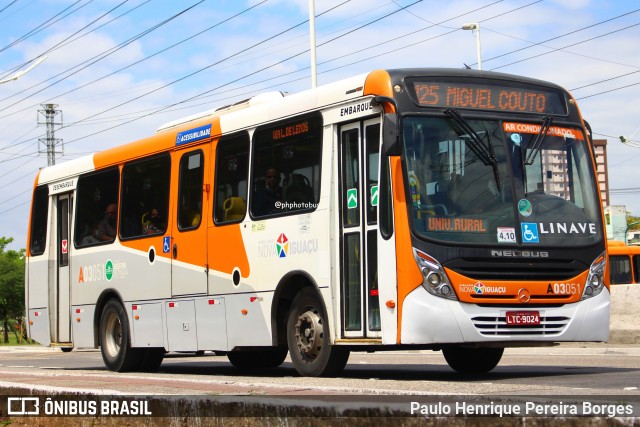 Linave Transportes A03051 na cidade de Nova Iguaçu, Rio de Janeiro, Brasil, por Paulo Henrique Pereira Borges. Número da foto: #12893138.