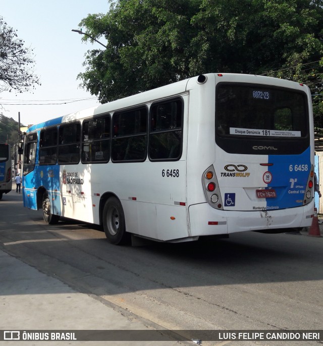 Transwolff Transportes e Turismo 6 6458 na cidade de São Paulo, São Paulo, Brasil, por LUIS FELIPE CANDIDO NERI. Número da foto: #12894169.