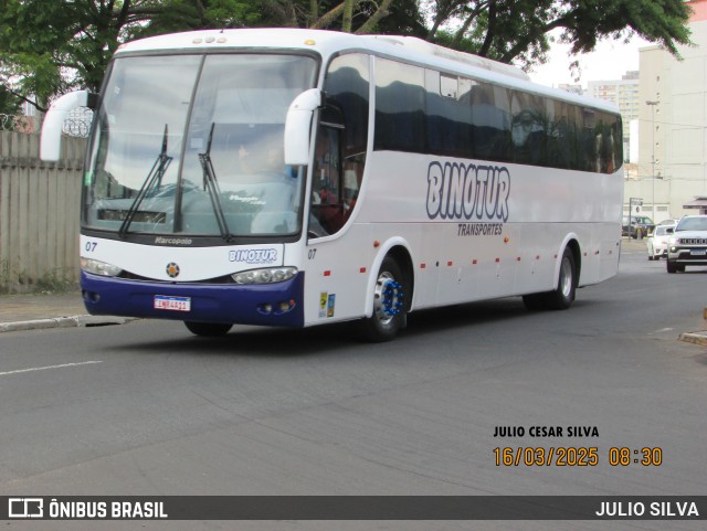 Binotur Transportes 07 na cidade de Porto Alegre, Rio Grande do Sul, Brasil, por JULIO SILVA. Número da foto: #12894501.