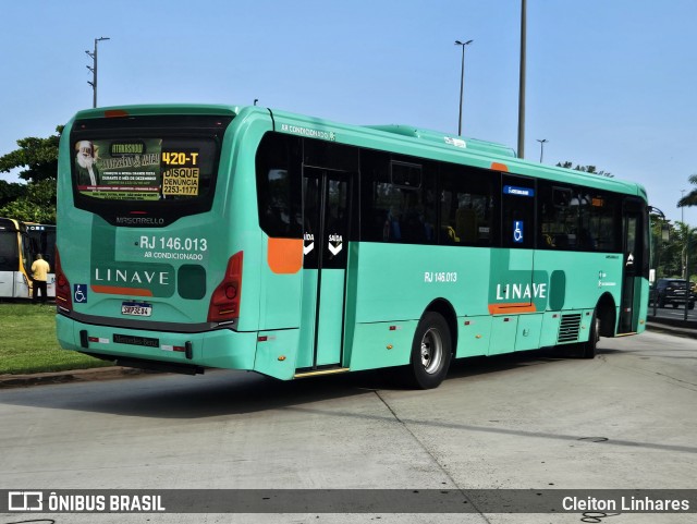 Linave Transportes RJ 146.013 na cidade de Rio de Janeiro, Rio de Janeiro, Brasil, por Cleiton Linhares. Número da foto: #12893629.