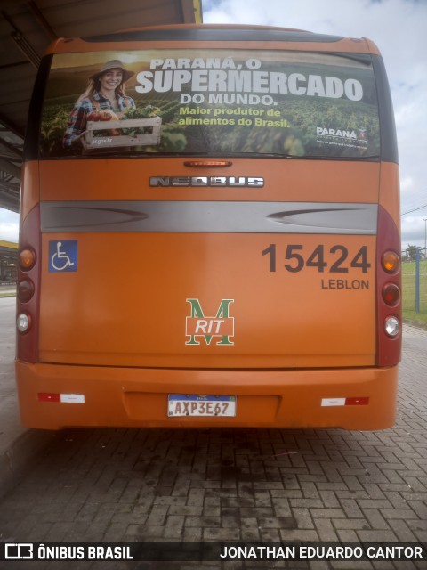 Leblon Transporte de Passageiros 15424 na cidade de Fazenda Rio Grande, Paraná, Brasil, por JONATHAN EDUARDO CANTOR. Número da foto: #12895065.