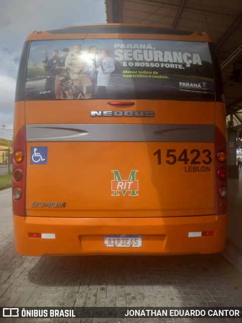Leblon Transporte de Passageiros 15423 na cidade de Fazenda Rio Grande, Paraná, Brasil, por JONATHAN EDUARDO CANTOR. Número da foto: #12895069.