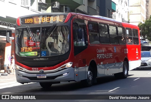 Trevo Transportes Coletivos 1233 na cidade de Porto Alegre, Rio Grande do Sul, Brasil, por David Verissimo Jsauro. Número da foto: #12893639.