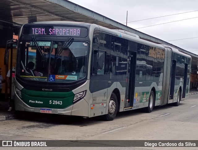 Via Sudeste Transportes S.A. 5 2943 na cidade de São Paulo, São Paulo, Brasil, por Diego Cardoso da Silva. Número da foto: #12894225.