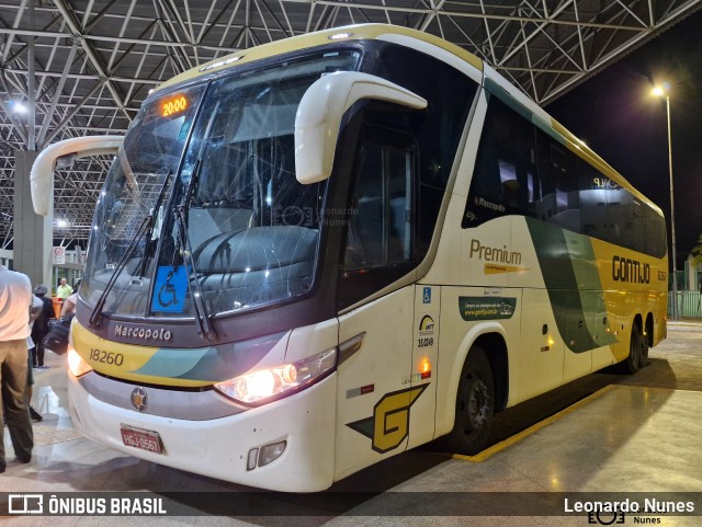 Empresa Gontijo de Transportes 18260 na cidade de Patos de Minas, Minas Gerais, Brasil, por Leonardo Nunes. Número da foto: #12852909.