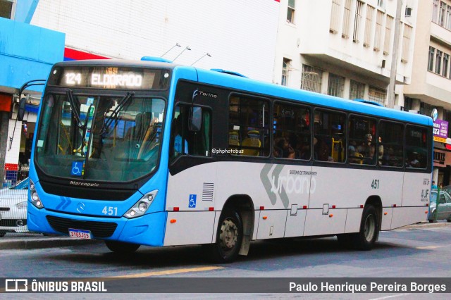 VSFL - Viação São Francisco 451 na cidade de Juiz de Fora, Minas Gerais, Brasil, por Paulo Henrique Pereira Borges. Número da foto: #12852976.
