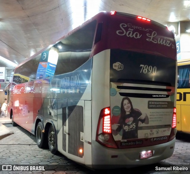 Expresso São Luiz 7890 na cidade de Uberlândia, Minas Gerais, Brasil, por Samuel Ribeiro. Número da foto: #12851302.