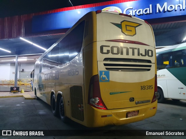 Empresa Gontijo de Transportes 18315 na cidade de João Monlevade, Minas Gerais, Brasil, por Emanuel Sócrates. Número da foto: #12853971.